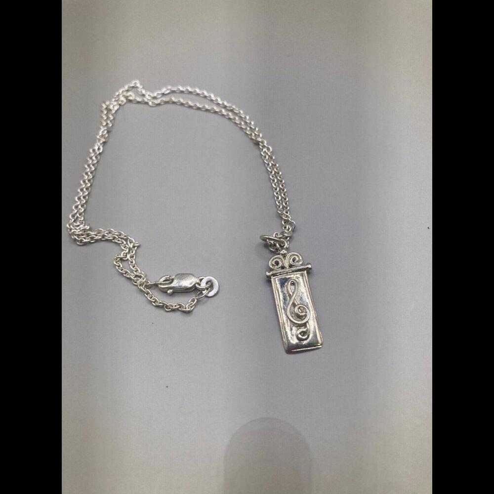 Musician Sterling Silver Music Note Necklace